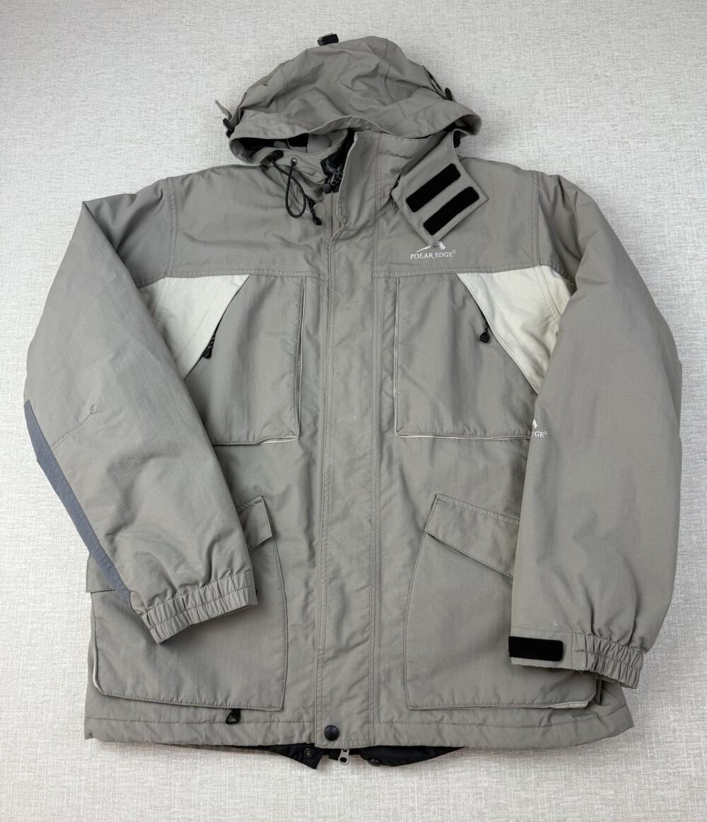 Polar Edge Ski Snow Jacket Men’s Medium Gray Hooded Waterproof Winter Coat
